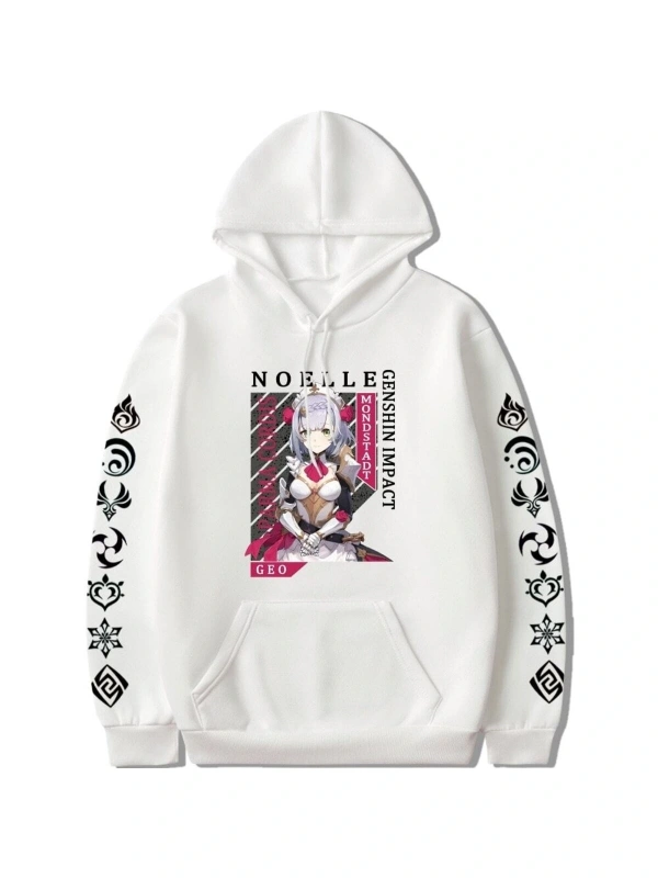 Noelle Anime Hoodie Genshin 451 14990 Siyah
