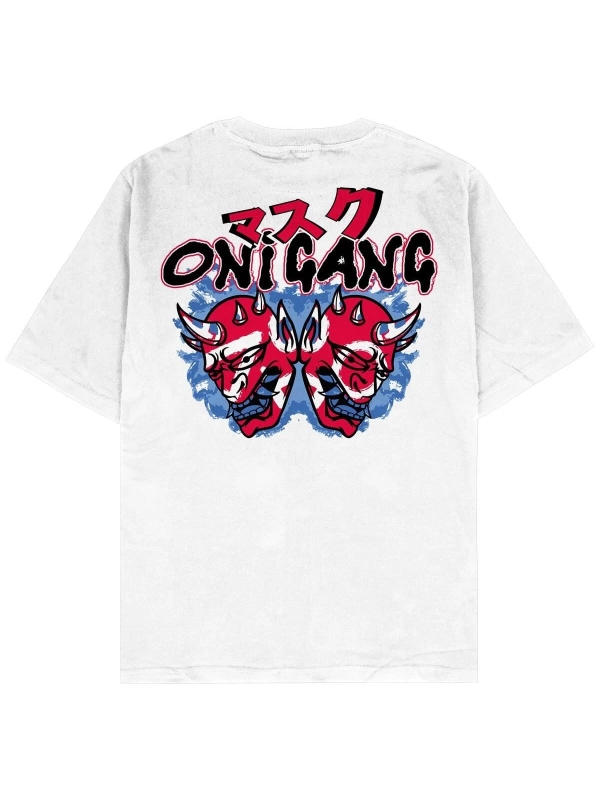 Oni Gang Beyaz Oversize Unisex T-shirt
