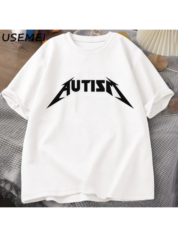 Otizm Meme T Shirt pamuk komik mizah içe dönük t-shirt erkekler kadınlar için mektup baskılı