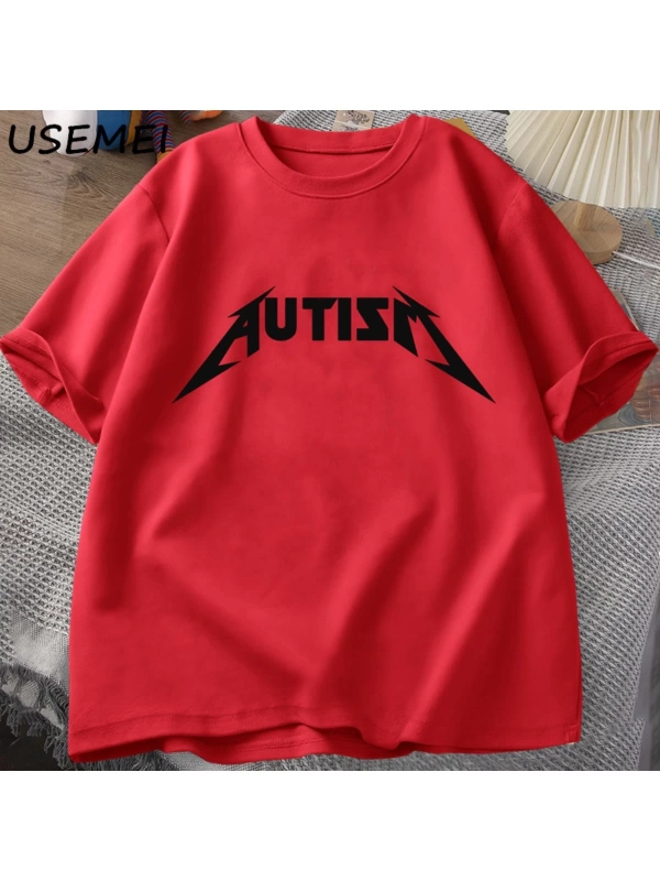 Otizm Meme T Shirt pamuk komik mizah içe dönük t-shirt erkekler kadınlar için mektup baskılı