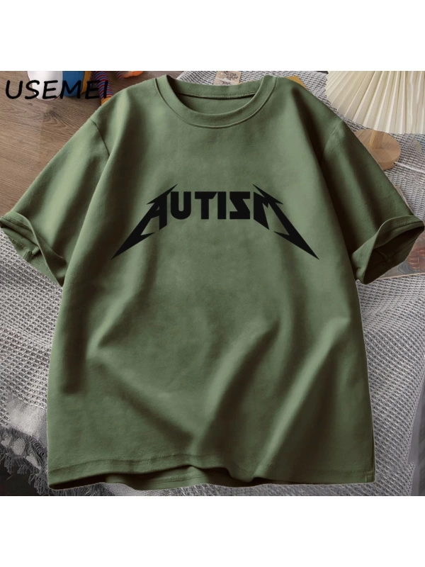 Otizm Meme T Shirt pamuk komik mizah içe dönük t-shirt erkekler kadınlar için mektup baskılı