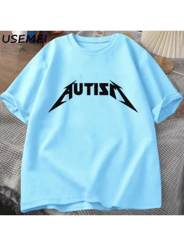 Otizm Meme T Shirt pamuk komik mizah içe dönük t-shirt erkekler kadınlar için mektup baskılı