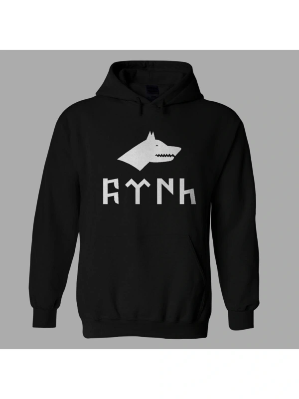 Oversize Gök Türk Kurt Siyah Hoodie