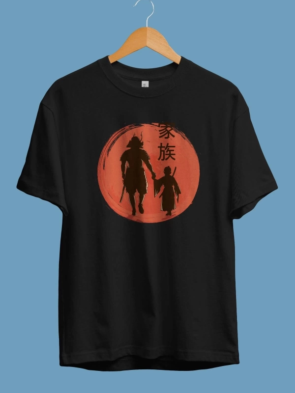 Oversize Japon Katana Samuray Usta Ögretmen Ögrenci Tasarım Baskılı Unisex T-shirt