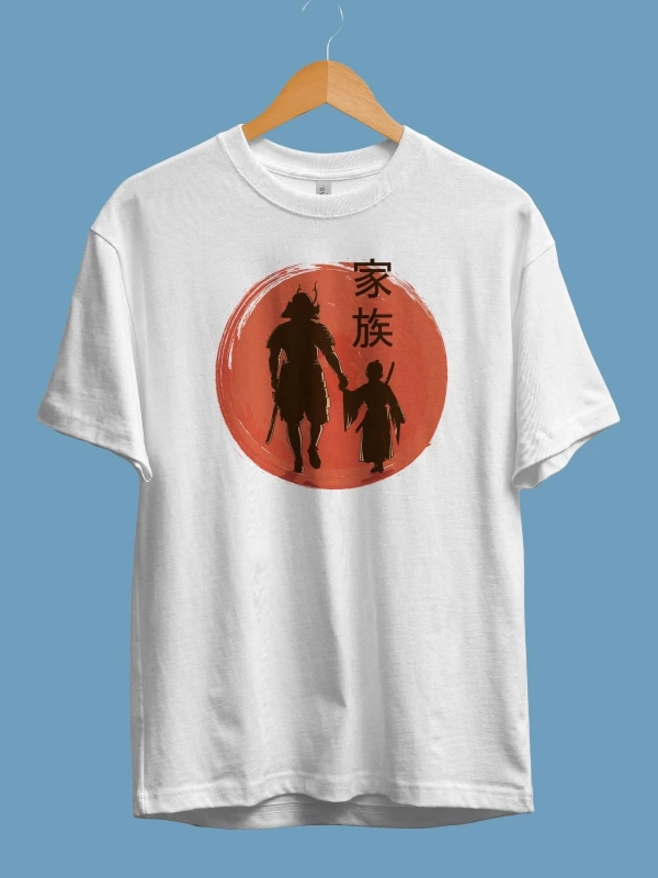 Oversize Japon Katana Samuray Usta Ögretmen Ögrenci Tasarım Baskılı Unisex Tişört