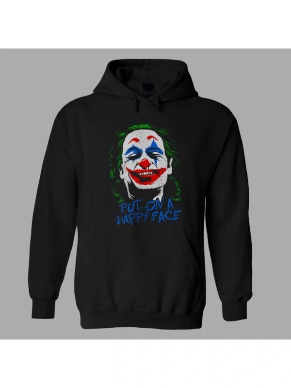 Oversize Joker Put On A Happy Face Siyah Hoodie