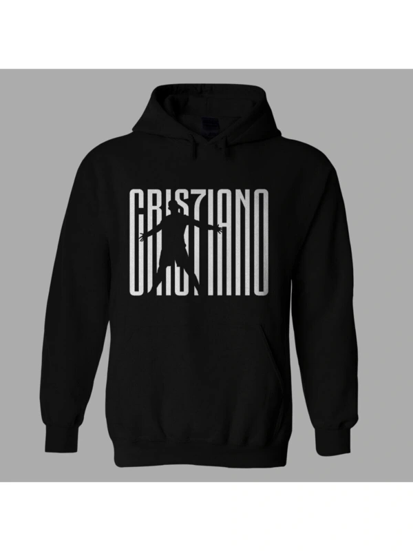 Oversize Unisex Siyah Cristiano Ronaldo Hoodie