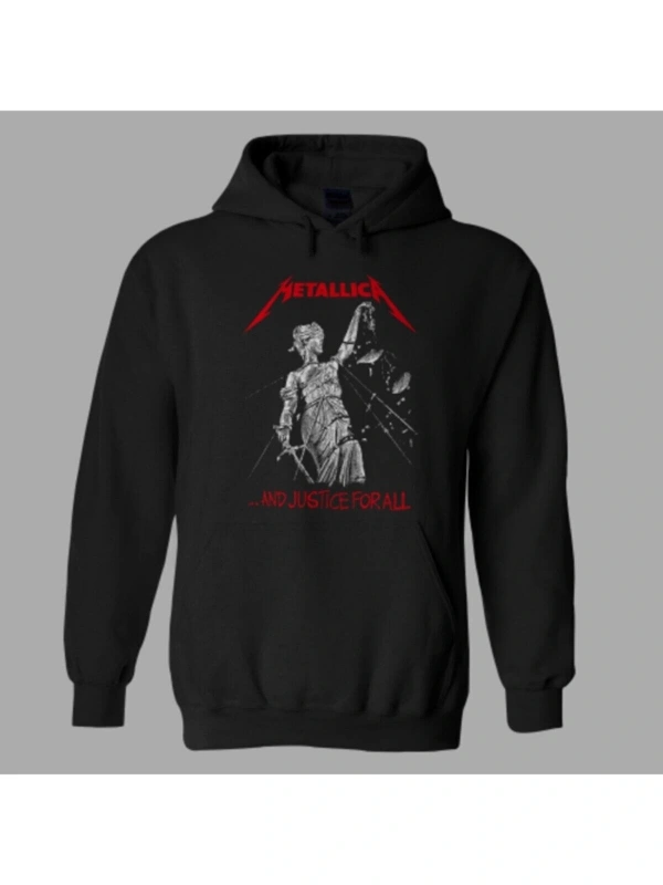 Oversize Unisex Siyah Metallica And Justice For All Hoodie