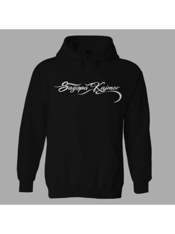 Oversize Unisex Siyah Sagopa Kajmer Baskılı Hoodie