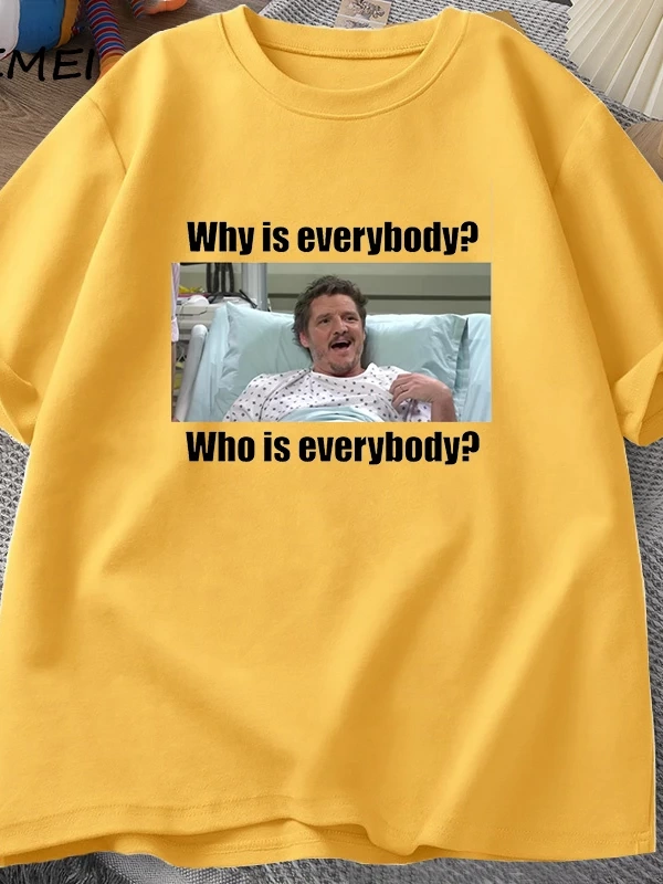 Pedro Pascal SNL neden T-shirt adam komik Teepamuk kısa kollu erkek pamuk T-shirt yaz 3039