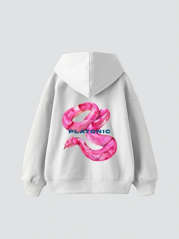 Platonic Baskılı Oversize Unisex Premium Beyaz