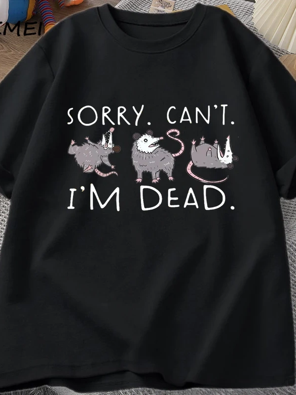 Possum T Shirt Opossum Lover için Komik Grafik T-Shirt Anksiyete Saldırı T Shirt Pamuk Kısa K 2812