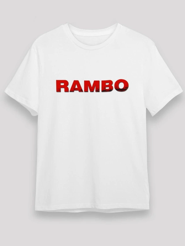 Rambo Beyaz Unisex Tişört T-Shirt