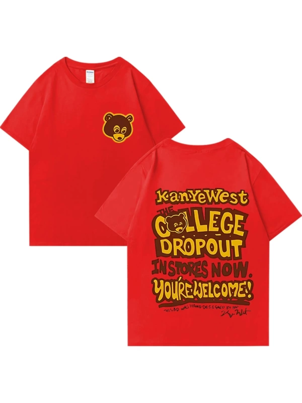 Rapçi Kanye West Moda Grafik baskı T Shirt Erkek Kadın vintage Tee Büyük Boy kısa