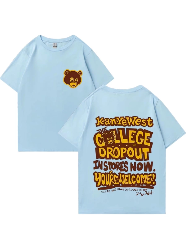 Rapçi Kanye West Moda Grafik baskı T Shirt Erkek Kadın vintage Tee Büyük Boy kısa
