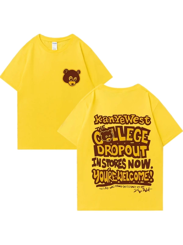 Rapçi Kanye West Moda Grafik baskı T Shirt Erkek Kadın vintage Tee Büyük Boy kısa