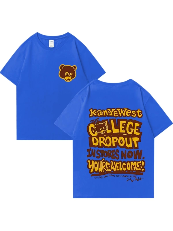 Rapçi Kanye West Moda Grafik baskı T Shirt Erkek Kadın vintage Tee Büyük Boy kısa