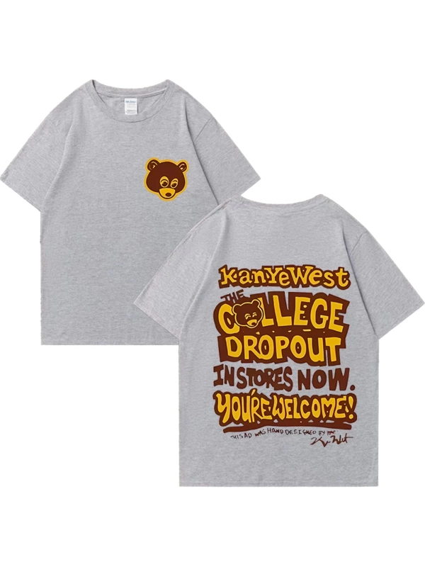 Rapçi Kanye West Moda Grafik baskı T Shirt Erkek Kadın vintage Tee Büyük Boy kısa