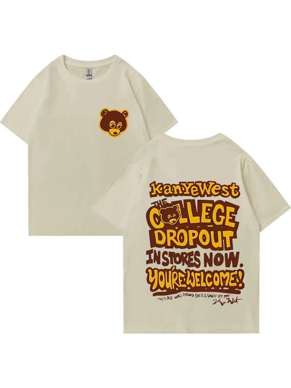 Rapçi Kanye West Moda Grafik baskı T Shirt Erkek Kadın vintage Tee Büyük Boy kısa