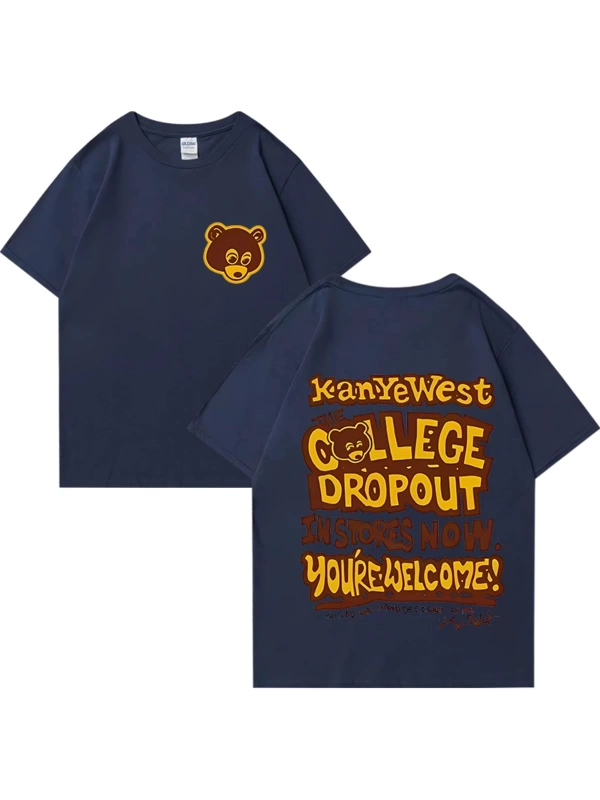 Rapçi Kanye West Moda Grafik baskı T Shirt Erkek Kadın vintage Tee Büyük Boy kısa