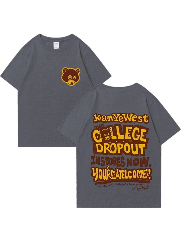 Rapçi Kanye West Moda Grafik baskı T Shirt Erkek Kadın vintage Tee Büyük Boy kısa