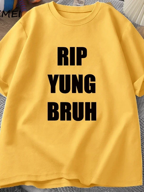 RIP YUNG BRUH T Shirt Lil Tracy Meme Peep T-shirt Funny Summer Cotton TShirt Tees Oversized T 3087