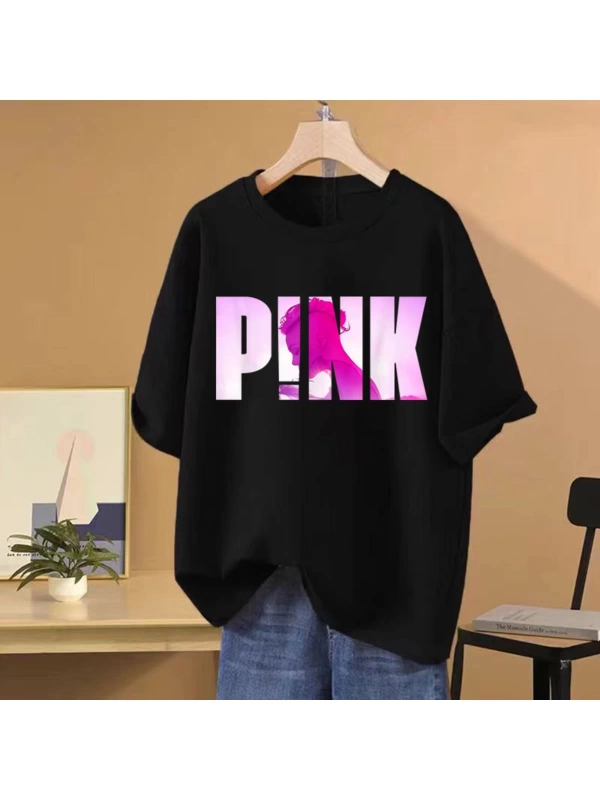 Şarkıcı Nicki Minaj Pembe Cuma 2 Dünya Turu Grafik T Shirt Erkek Kadın vintage Hip Hop Kısa K