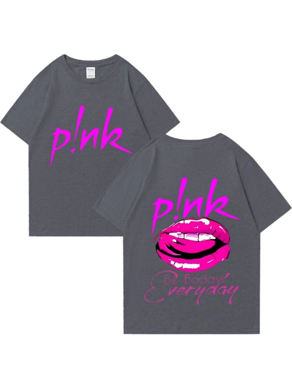 Şarkıcı P!Nk Pembe T popüler Erkek Kadın artı boyutu üstleri Yüksek Kalite Moda s