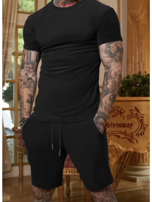 Scuba Dalgıç Kumaş Tech Fit Ultra Hafif Hızlı Kuruyan Yeni Stil Erkek T-shırt Şort Takım