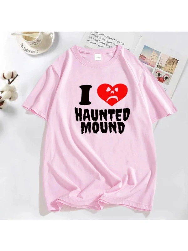 Sematary ben aşk perili höyük t-shirt popüler Trend kalp şekli baskı T Shirt erkekler için ko