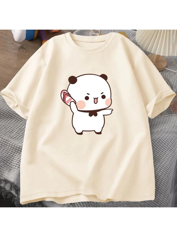 Sevimli Bubu atma Flip-flop T Shirt erkek kadın komik karikatür Dudu T-shirt pamuk yaz baskı
