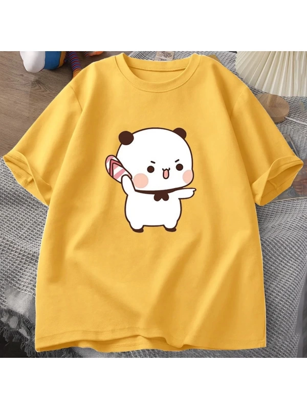 Sevimli Bubu atma Flip-flop T Shirt erkek kadın komik karikatür Dudu T-shirt pamuk yaz baskı