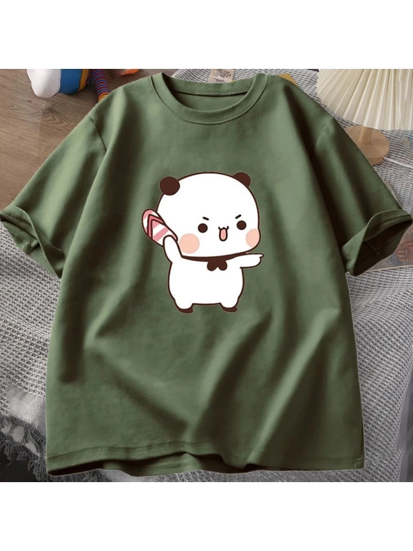 Sevimli Bubu atma Flip-flop T Shirt erkek kadın komik karikatür Dudu T-shirt pamuk yaz baskı