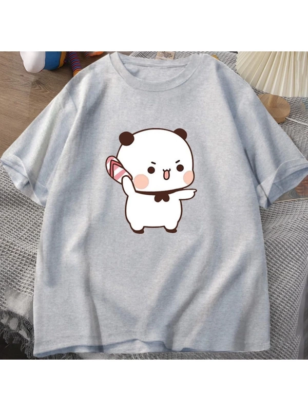 Sevimli Bubu atma Flip-flop T Shirt erkek kadın komik karikatür Dudu T-shirt pamuk yaz baskı