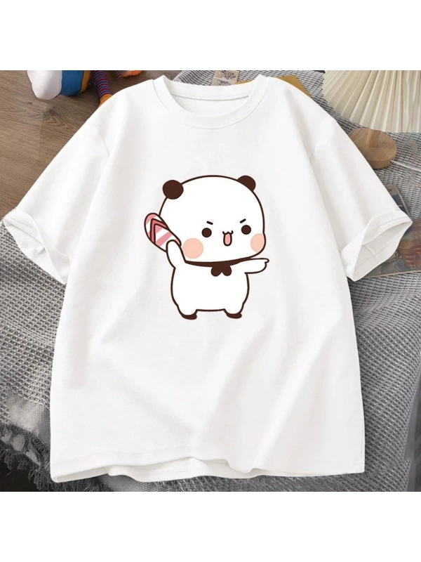 Sevimli Bubu atma Flip-flop T Shirt erkek kadın komik karikatür Dudu T-shirt pamuk yaz baskı