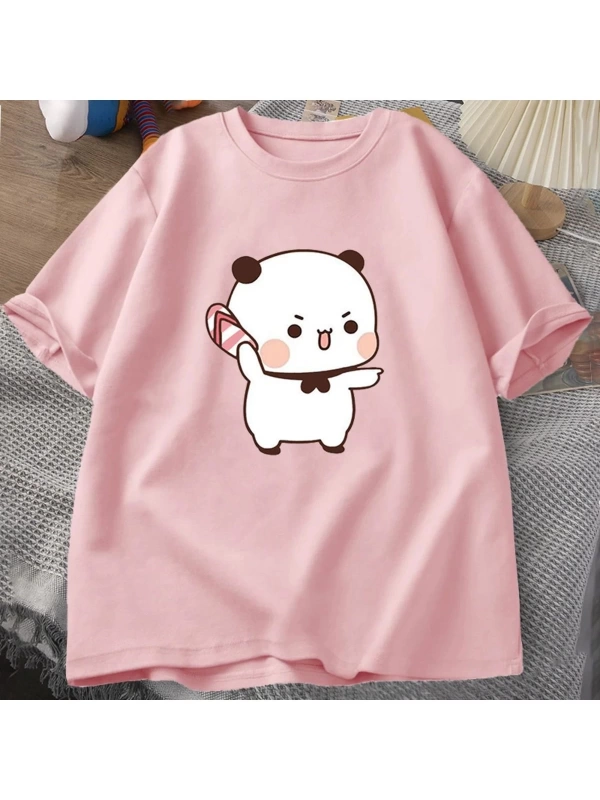 Sevimli Bubu atma Flip-flop T Shirt erkek kadın komik karikatür Dudu T-shirt pamuk yaz baskı