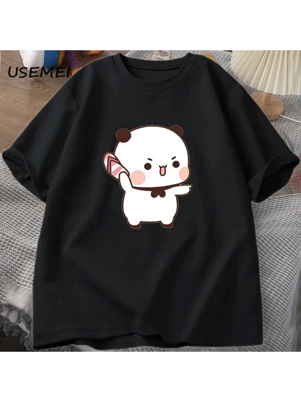 Sevimli Bubu atma Flip-flop T Shirt erkek kadın komik karikatür Dudu T-shirt pamuk yaz baskı