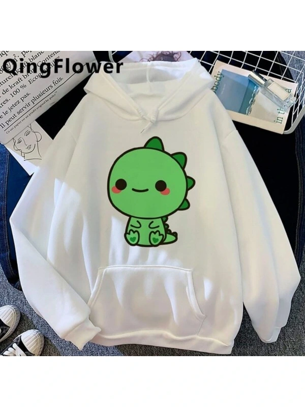 Sevimli Komik Dinozor Hoodiemodel84 12715 Beyaz