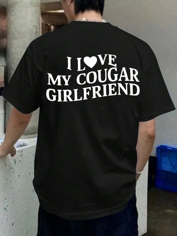 SHEIN Erkek Günlük Slogan Baskılı Kısa Kollu Tişört, Yaz