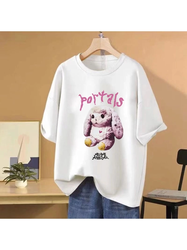 Sıcak Melanie Martinez Portalları Albümü Grafik T Shirt Hip Hop streetwear Erkek Kadın G