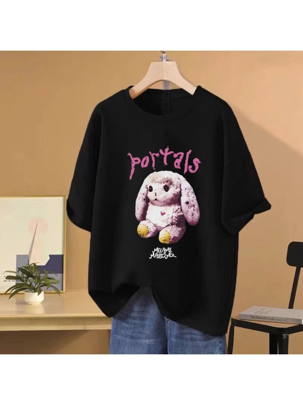 Sıcak Melanie Martinez Portalları Albümü Grafik T Shirt Hip Hop streetwear Erkek Kadın G