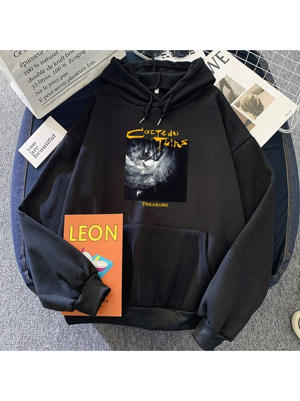 Siyah Albüm Unisex Rock Grubu Cocteau Twins Sudaderas Moletom