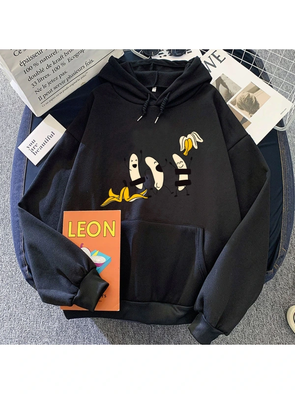 Siyah Çıplak muz lar moda beyaz karikatür Unisex boy sevimli A