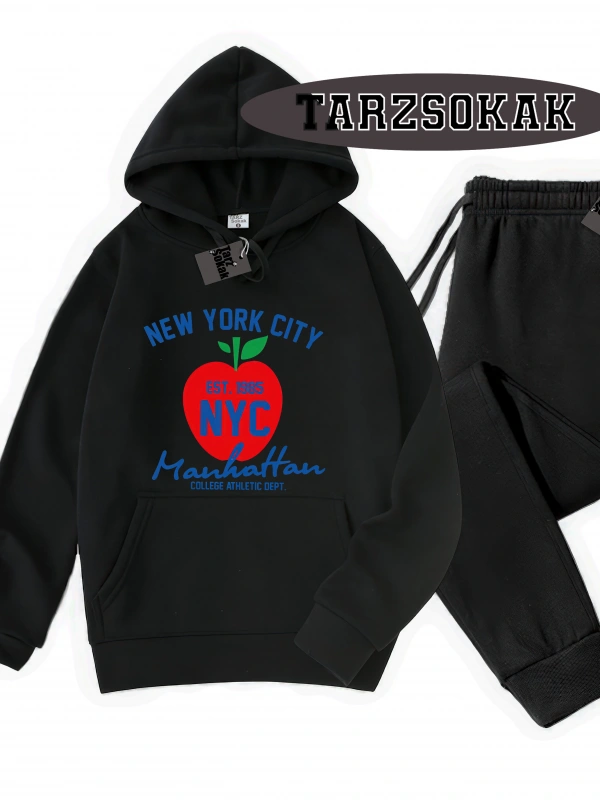 Siyah Kapşonlu Nyces  Detaylı ikili TAKIM