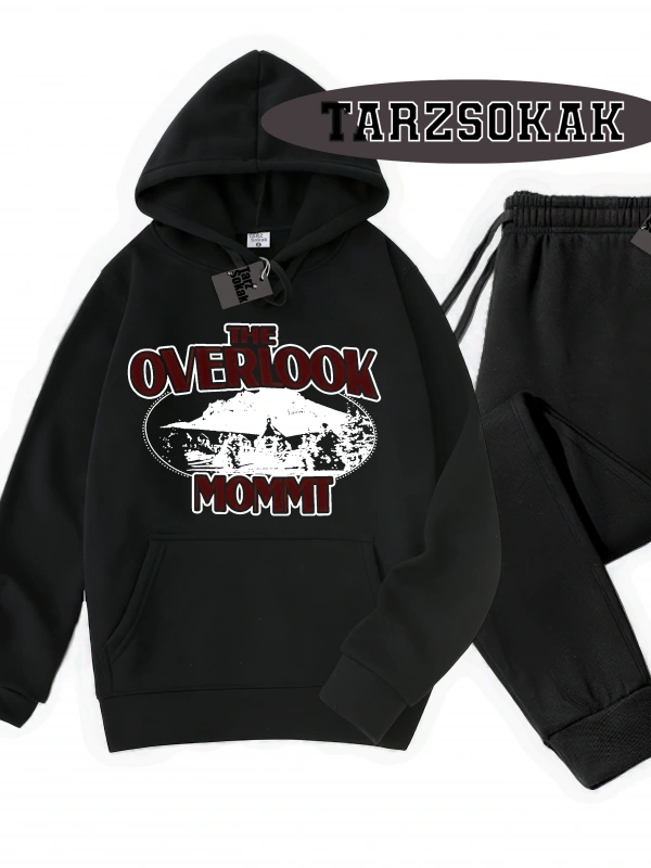 Siyah Kapşonlu Overlook Detaylı ikili TAKIM