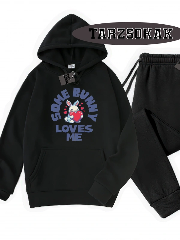 Siyah Kapşonlu Reason Detaylı ikili TAKIM