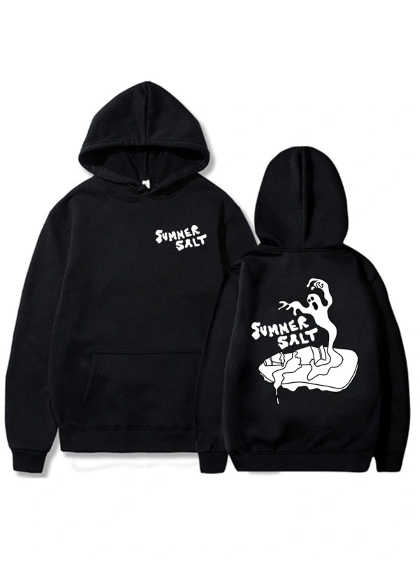 Siyah Karikatür Grafik Yaz Tuz Grubu Hip Hop Moletom Femininou