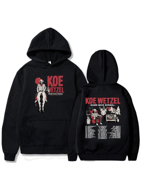 Siyah lanet yakın Normal tur Koe Wetzel Hoodies klerkapş