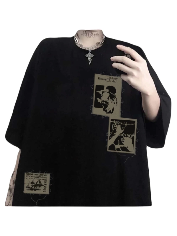 Siyah Old Punk Days T-shirt Rbts410249