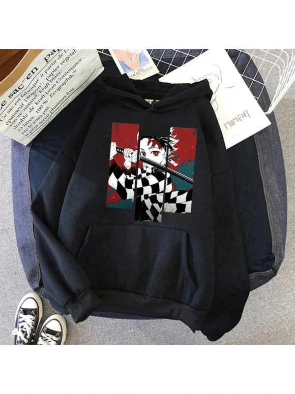 Siyah Sevimli Nezuko Anime baskı kadın şeytan Manga